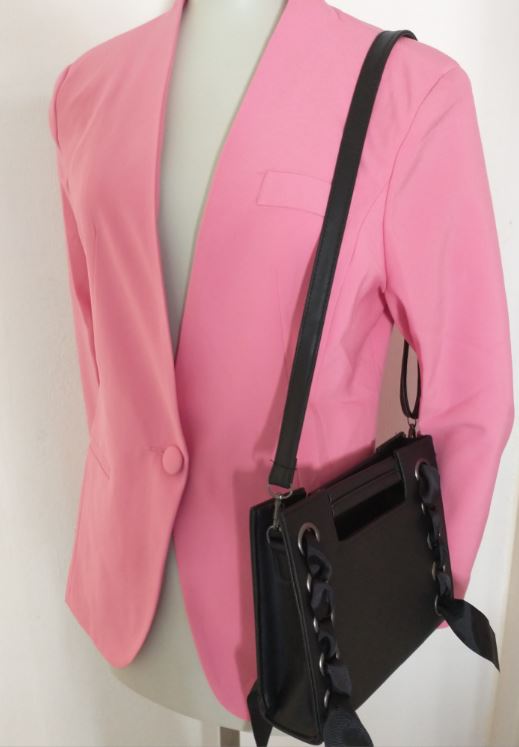 blazer roze kleur tas zwart