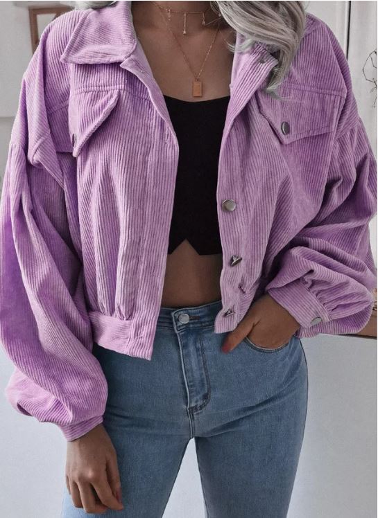 cropped jacket lila