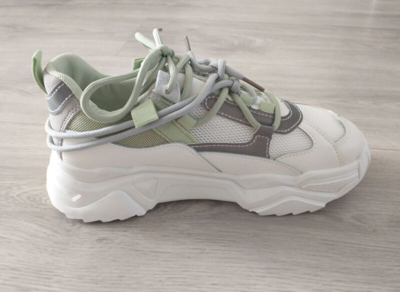 chunky sneakers wit mintgroen