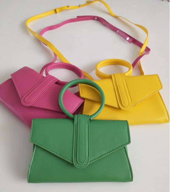 Crossbodytas handtas heuptasje borsa dolci geel groen fuchsia