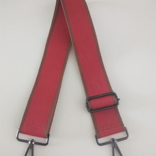 verstelbare tasriem rood bruin gesp