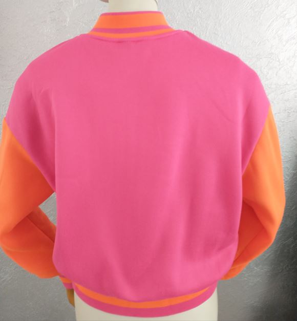 baseball jacket cropped orange roze achterzijde