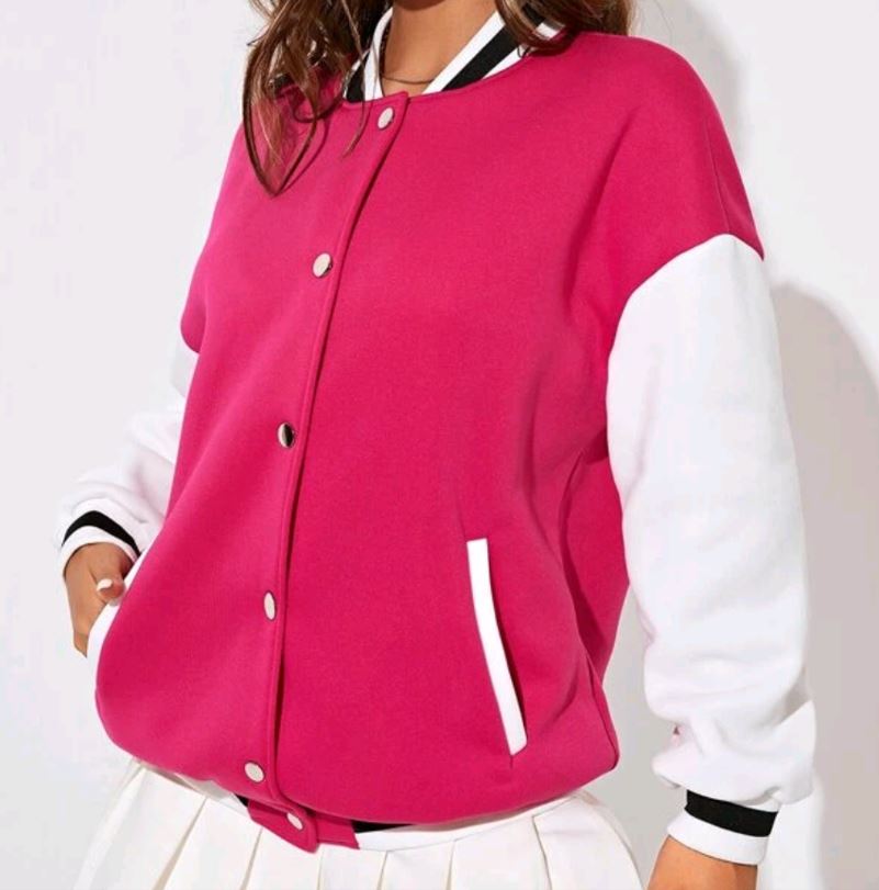 baseball bomber jacket roze