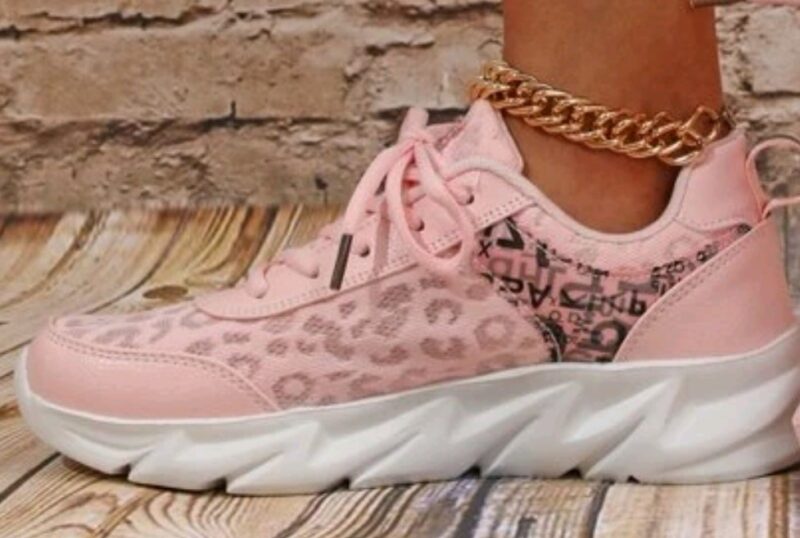 sneakers roze met print