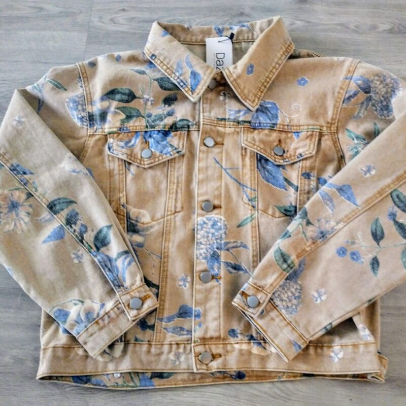Denim jas / jacket Zandkleur Bloem