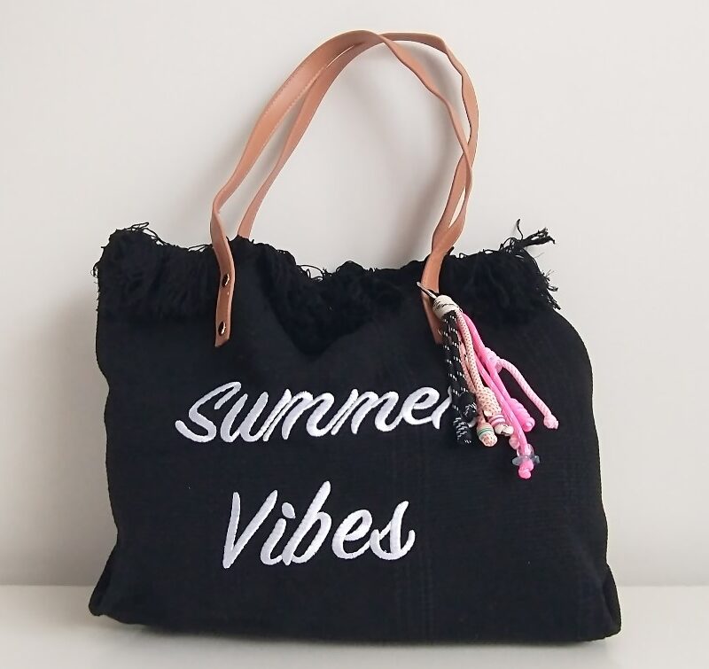 strandtas bohemian summer vibes zwart