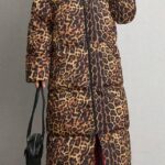 Lange Gewatteerde Puffer Coat Puffer Jacket Print