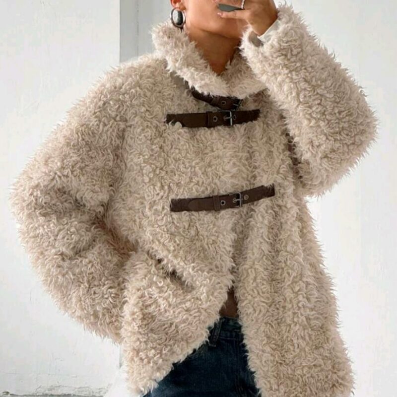 Teddy Jas Fluffi Coat Off White