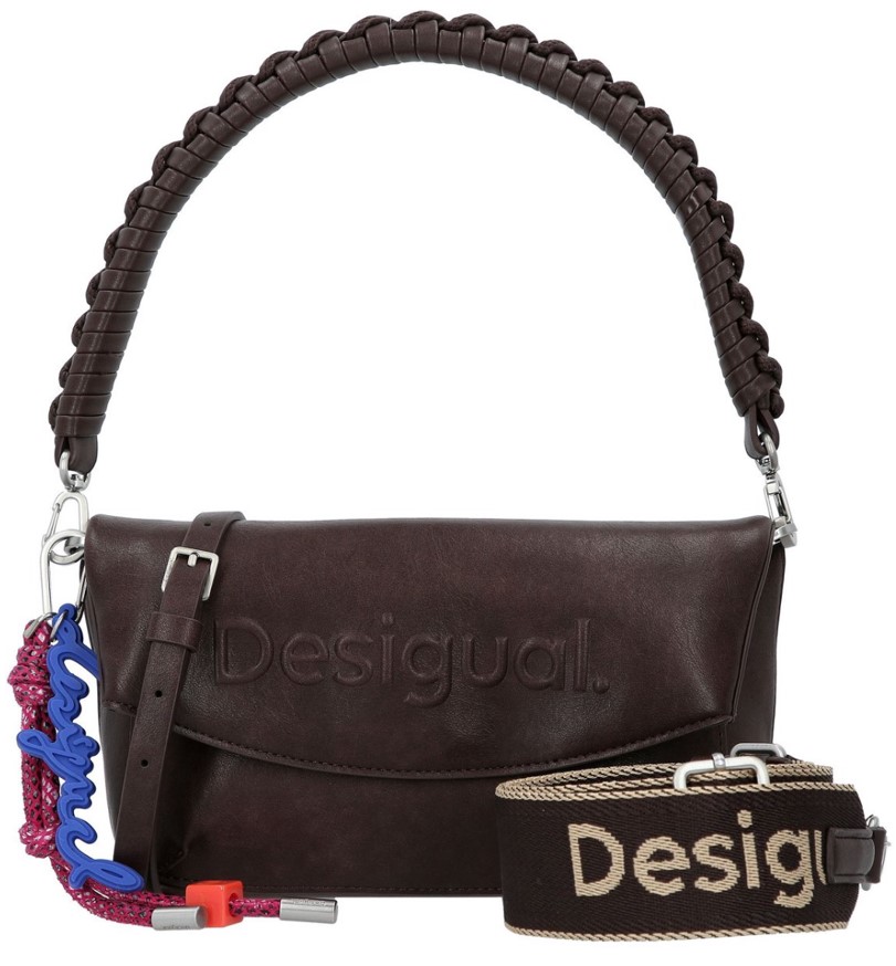 desigual crossbody schoudertas bruin voorzijde