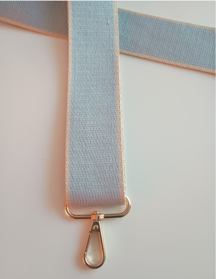 verstelbare tas riem baby blue baby blauw gouden sluiting