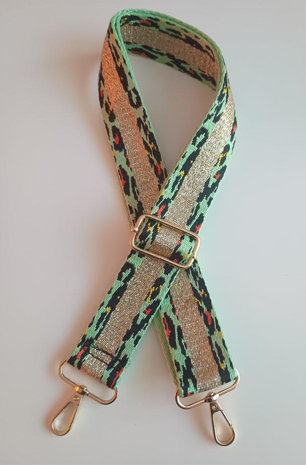 verstelbare tas riem goud color print