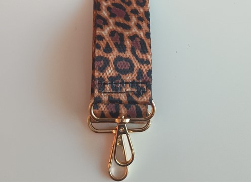 verstelbare tas riem leopard print sluiting goudkleur