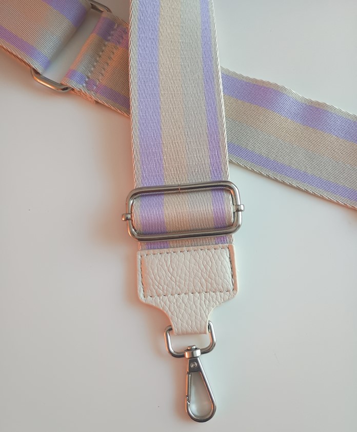 verstelbare tas riem lila off white sluiting zilver