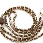 Verstelbare tasketting bruin goud