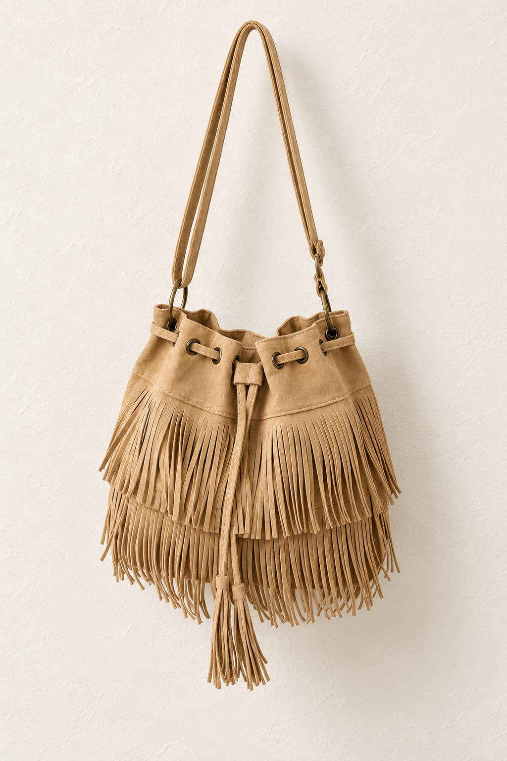 Schoudertas Crossbody tas Suede beige