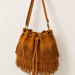 Schoudertas Crossbody tas Suede cognac bruin