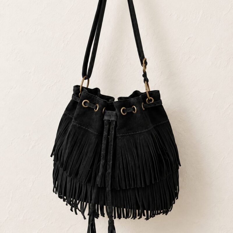 Schoudertas Crossbody tas Suede zwart