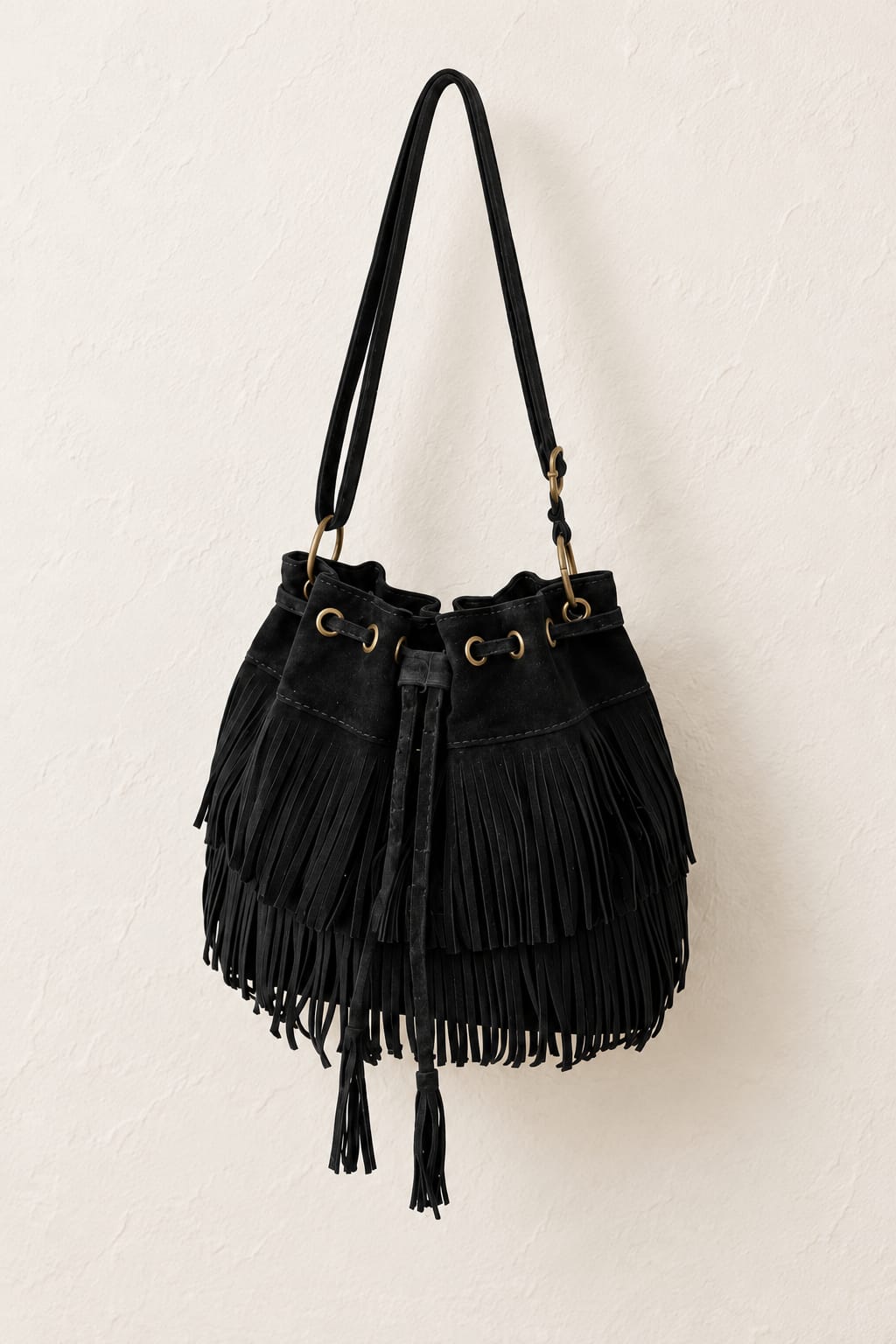 Schoudertas Crossbody tas Suede zwart