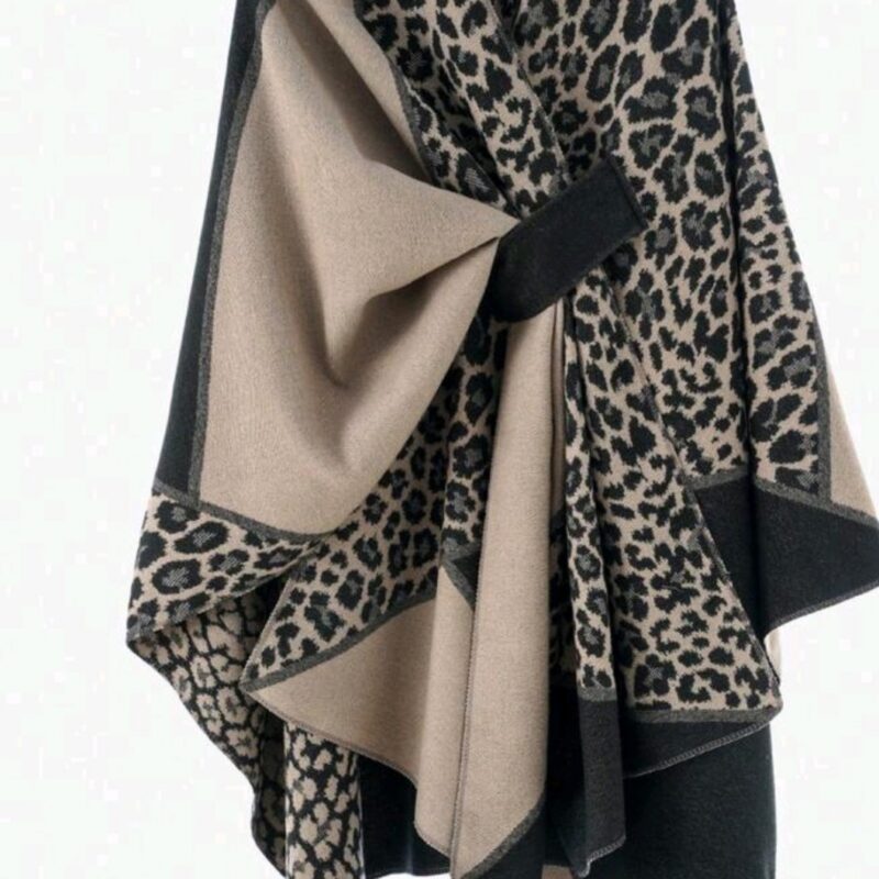Poncho cape omslagdoek zwart