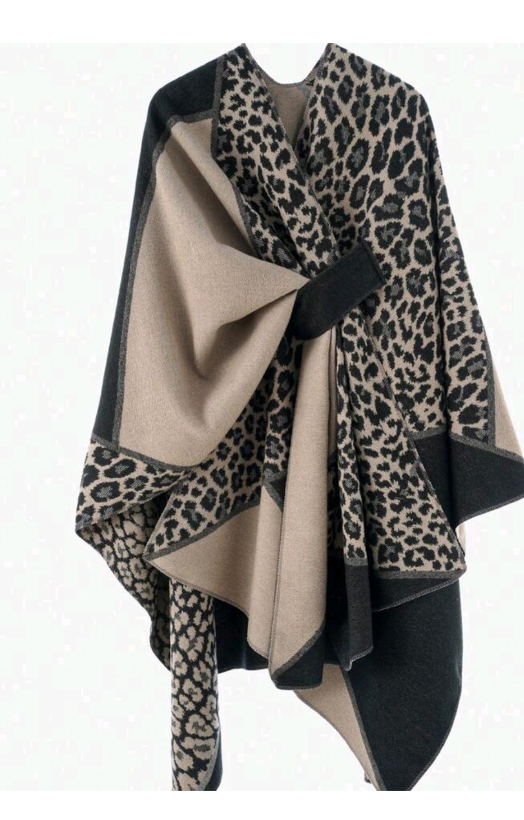 Poncho cape omslagdoek zwart
